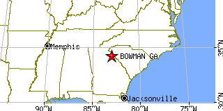 Bowman, Georgia (GA) ~ population data, races, housing & economy