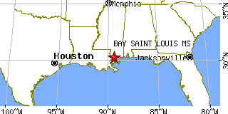 Bay Saint Louis, Mississippi (MS) ~ population data, races, housing & economy